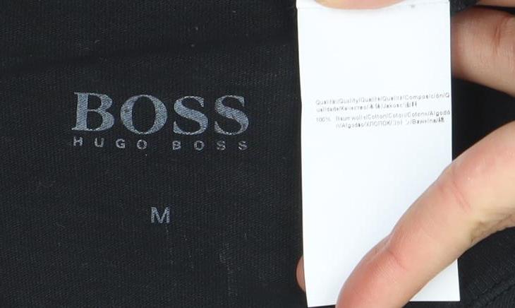 Hugo Boss Men's Black Crew Neck Cotton Short Sleeve T-Shirt M