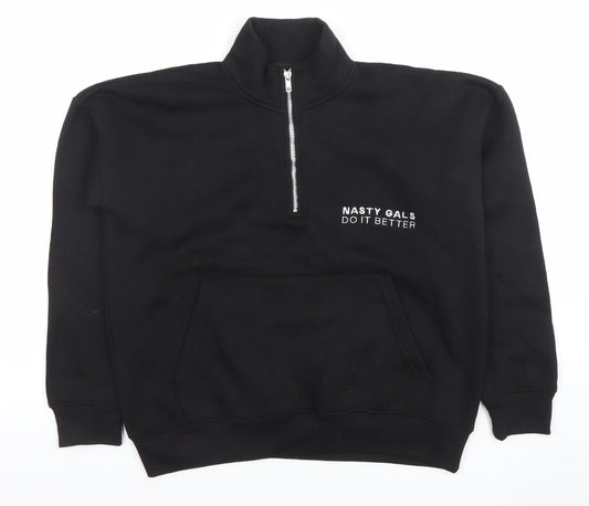 Nasty Gal Women's Black 1/2 Zip Pullover Sweatshirt Size M