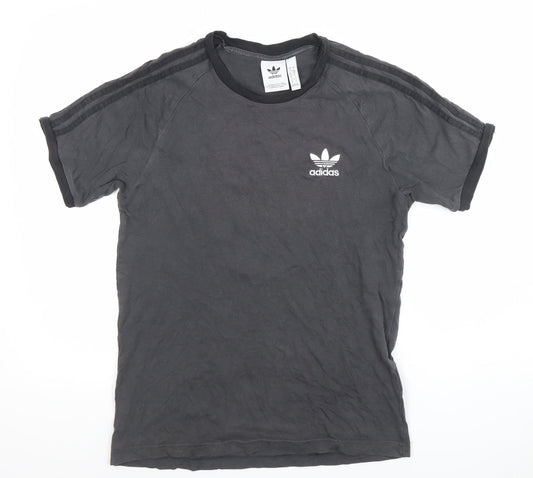 Adidas Men's Black Cotton Crew Neck Short Sleeve T-Shirt Size S