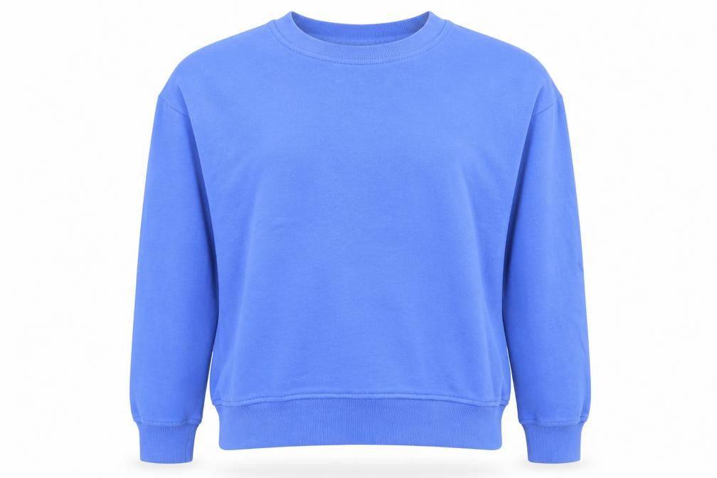 H&M Women Blue M Pullover Sweatshirt Cotton Blend Crew Neck