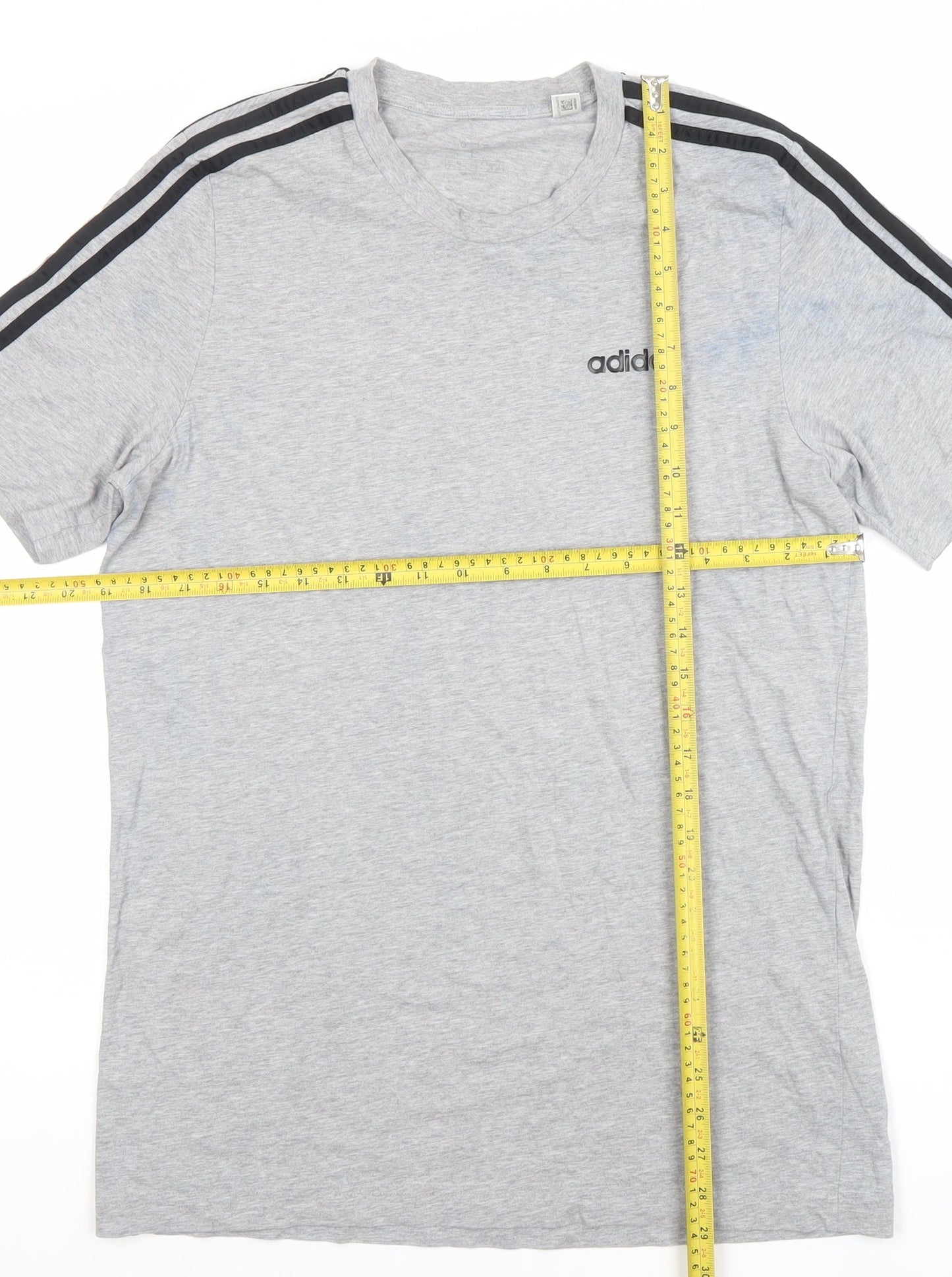 Adidas Men's Grey Short Sleeve Crew Neck Classic T-Shirt Size L