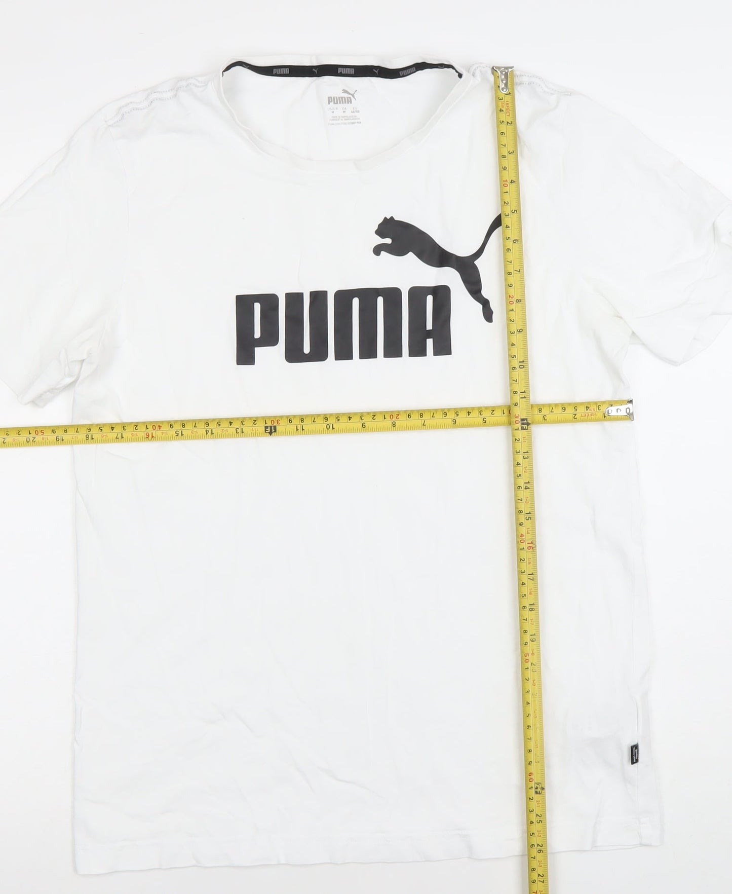 Mens UK Size M PUMA White  Cotton T-Shirt