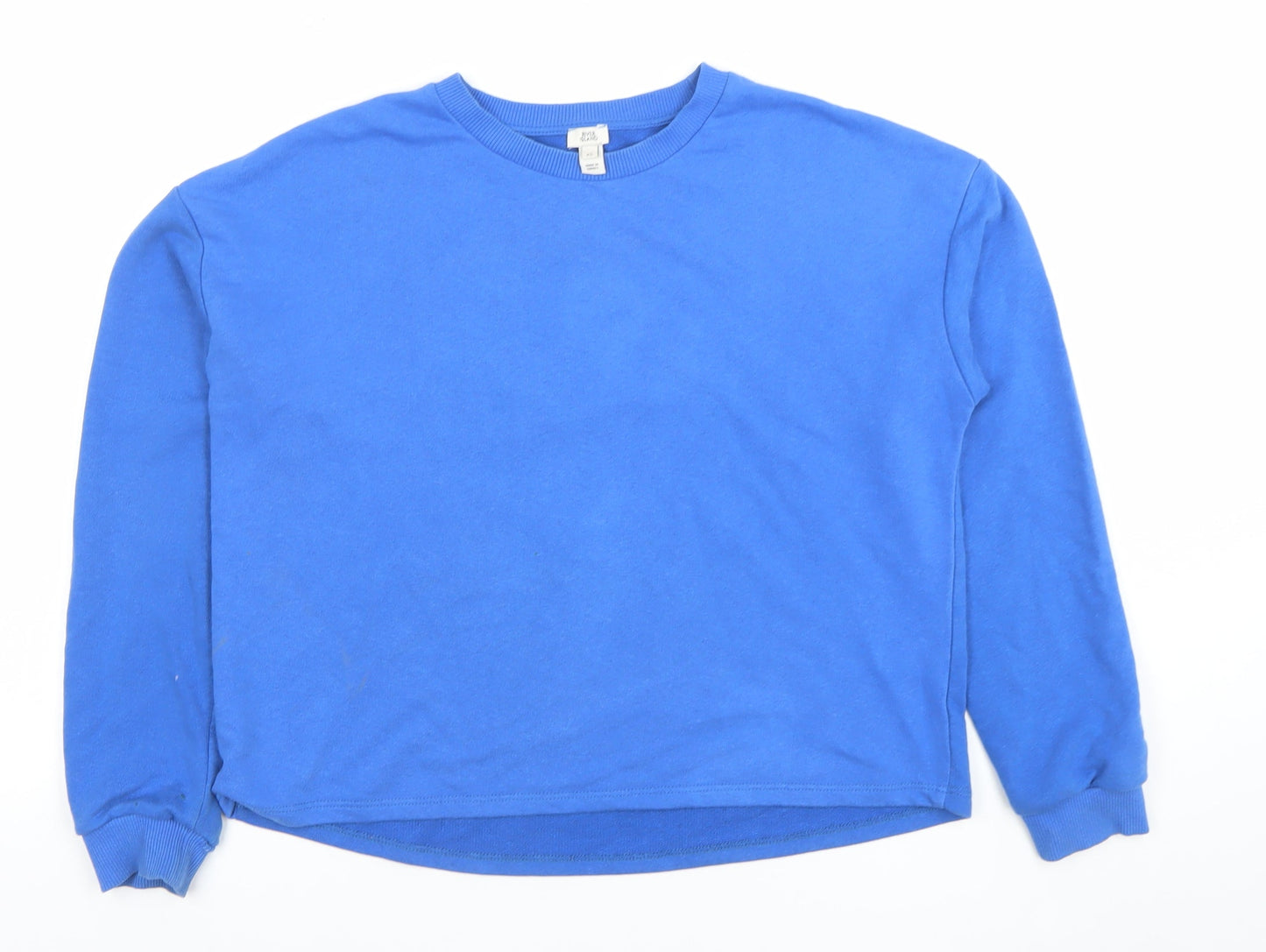 River Island Womens Blue XS Pullover Sweatshirt Cotton Blend