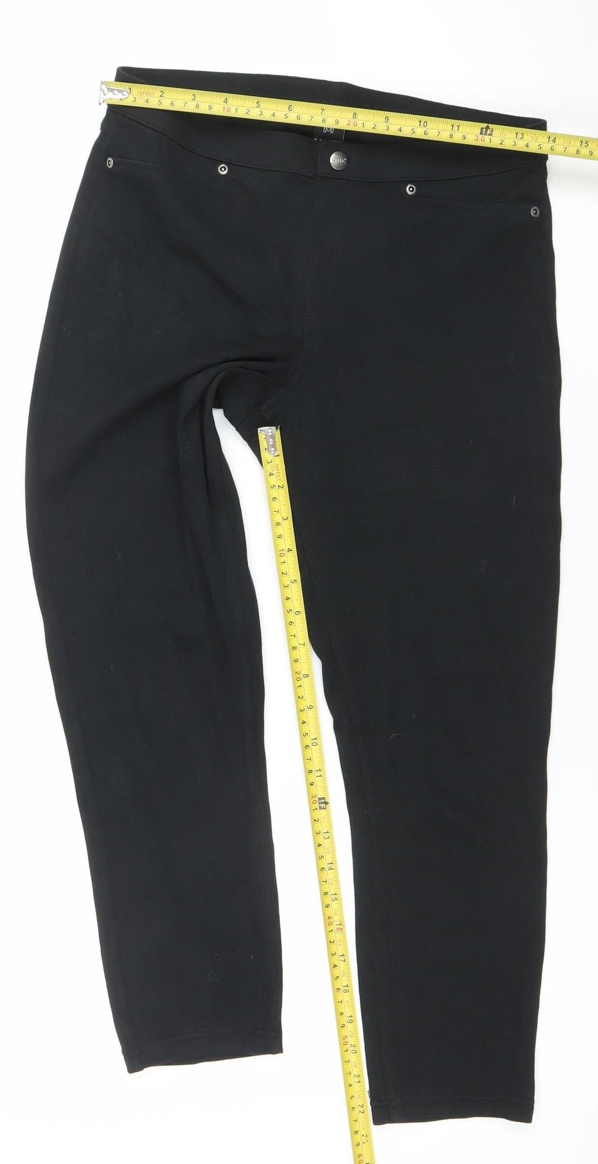 Hue Women Black M Slim Fit Jegging Style Trousers