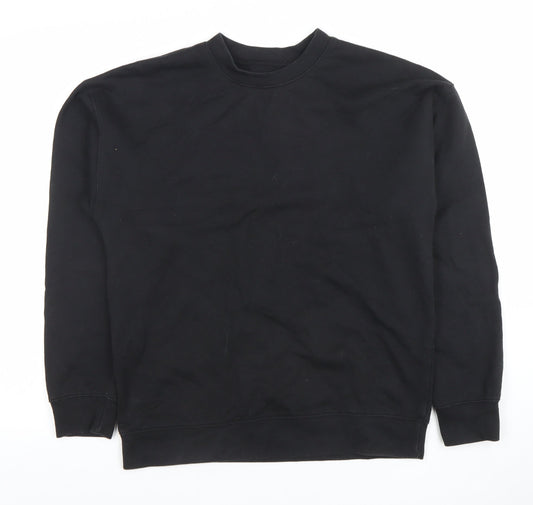 Boohoo Men Black Small Crew Neck Pullover Sweatshirt Official Logo