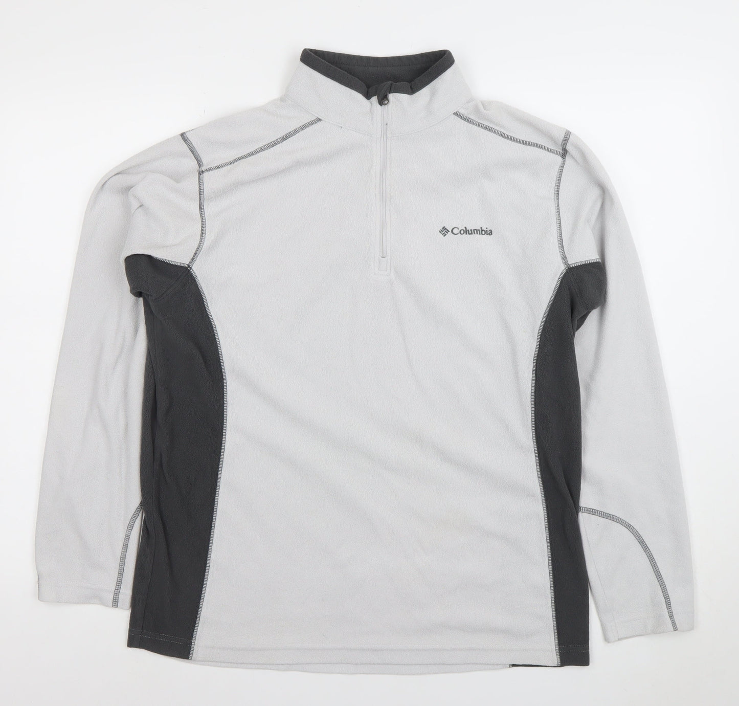 Columbia Men's Grey 1/4 Zip Fleece Sweatshirt M Outdoor Pullover