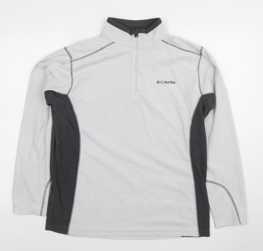 Columbia Men's Grey 1/4 Zip Fleece Sweatshirt M Outdoor Pullover