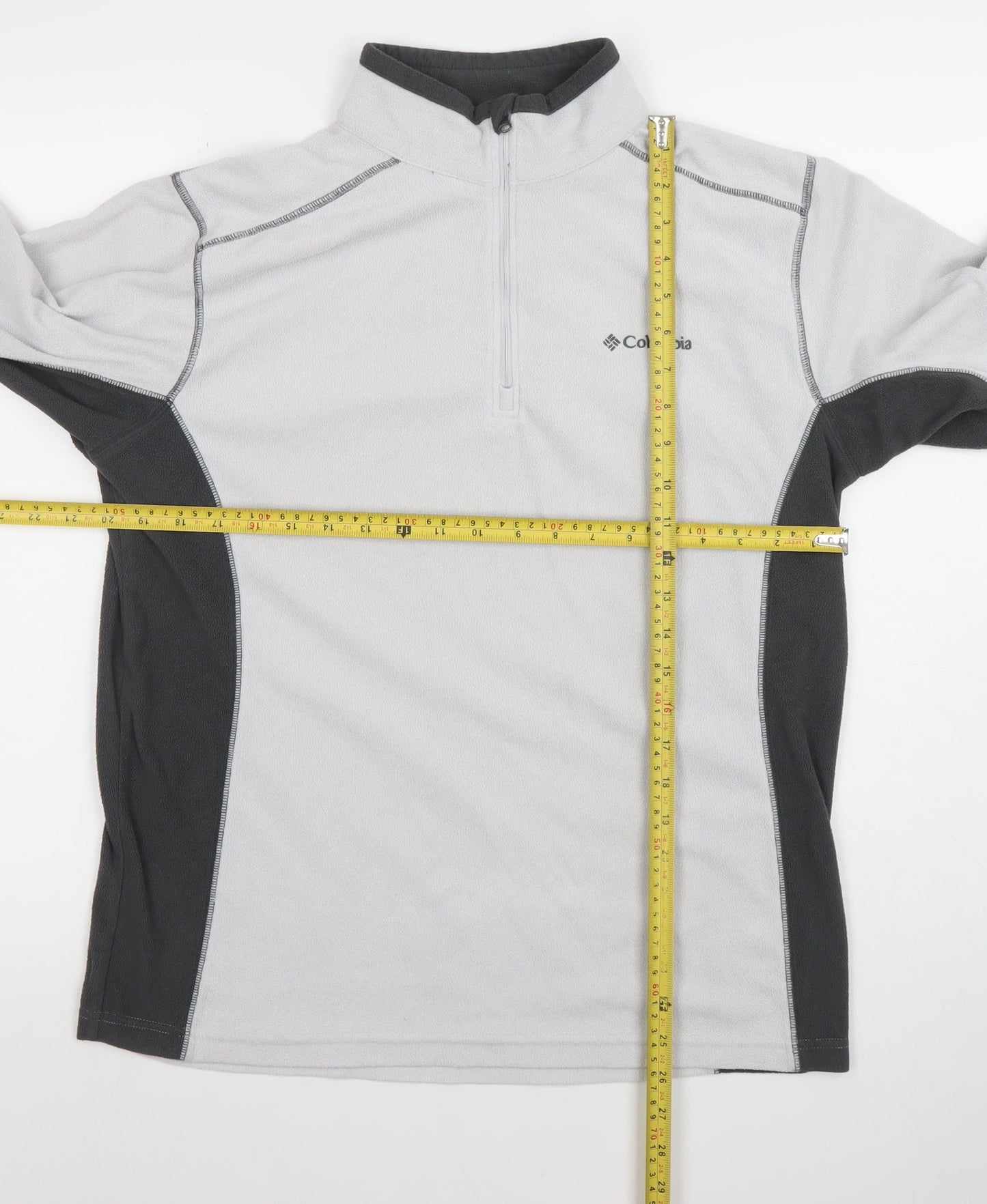 Columbia Men's Grey 1/4 Zip Fleece Sweatshirt M Outdoor Pullover