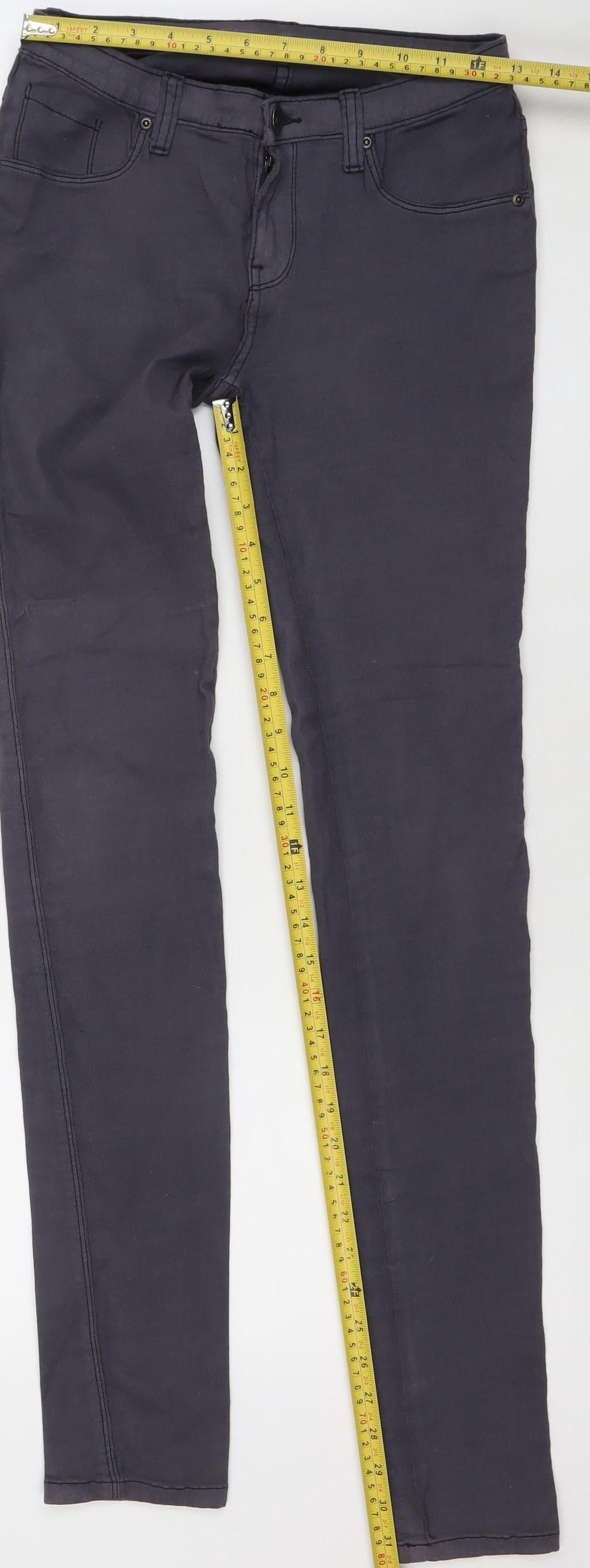 DrDenim Womens Black Skinny Slim Fit Stretch Jeans Size L