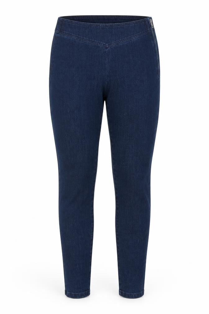 Front view of French Connection Women's Blue Skinny Jeans, size 12, Stretch Denim