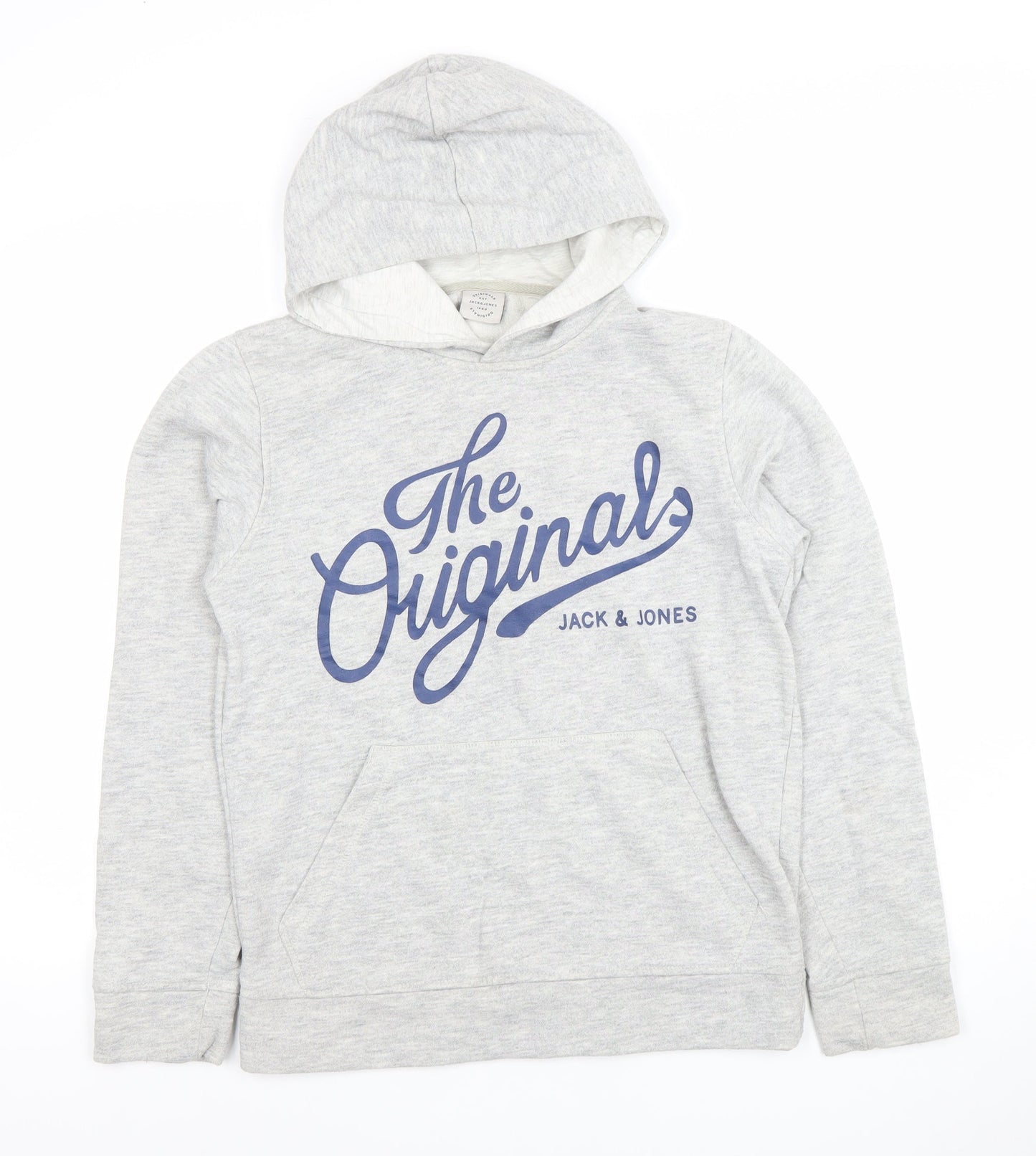 Mens UK XS Regular JACK & JONES Grey Pullover Hoodie