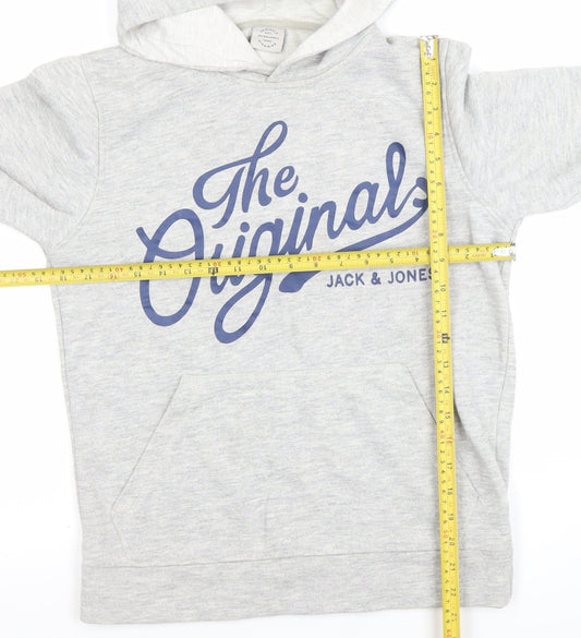 Mens UK XS Regular JACK & JONES Grey Pullover Hoodie