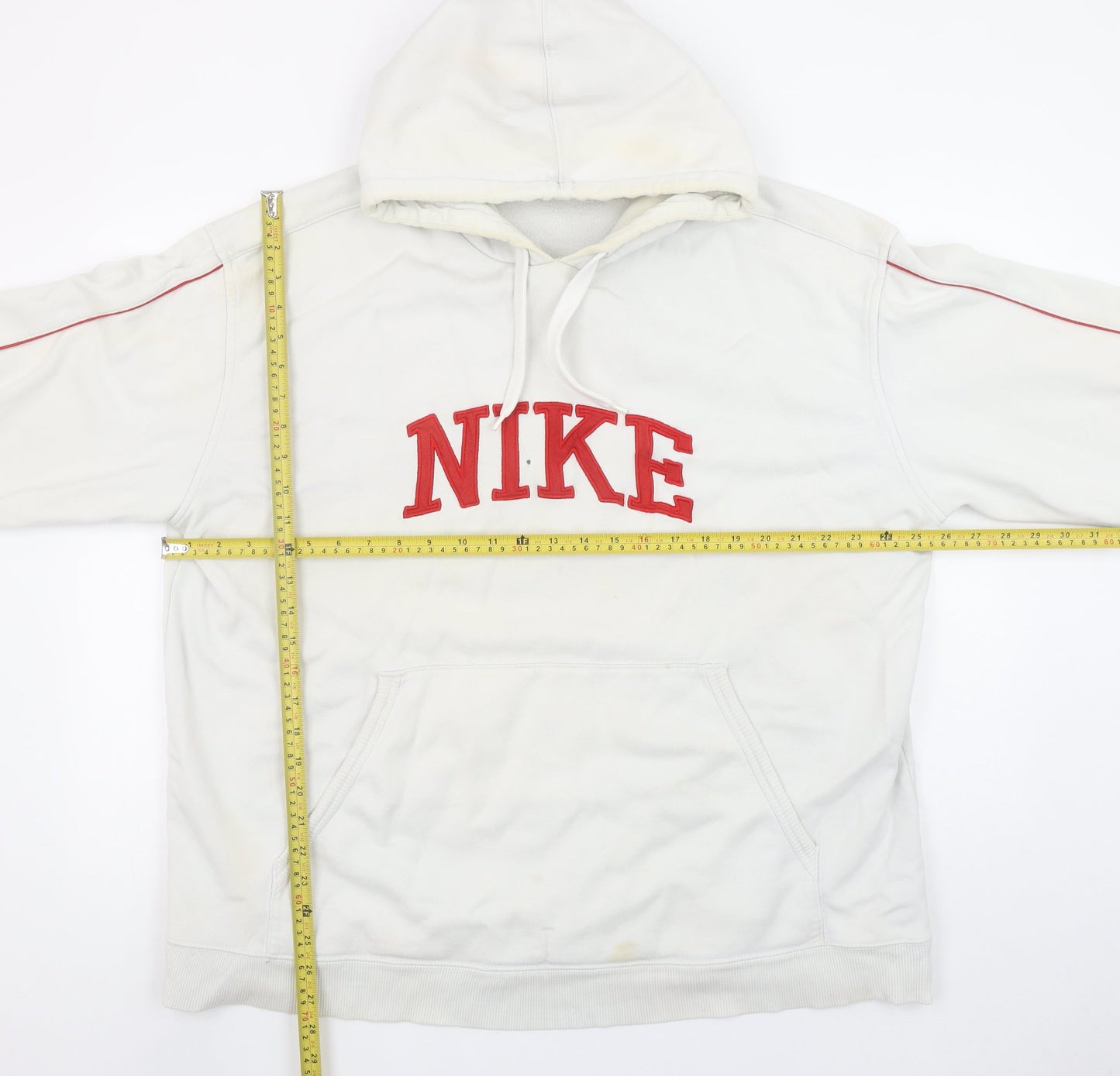 Nike Men's White Pullover Hoodie L Athletic Fleece Sweatshirt