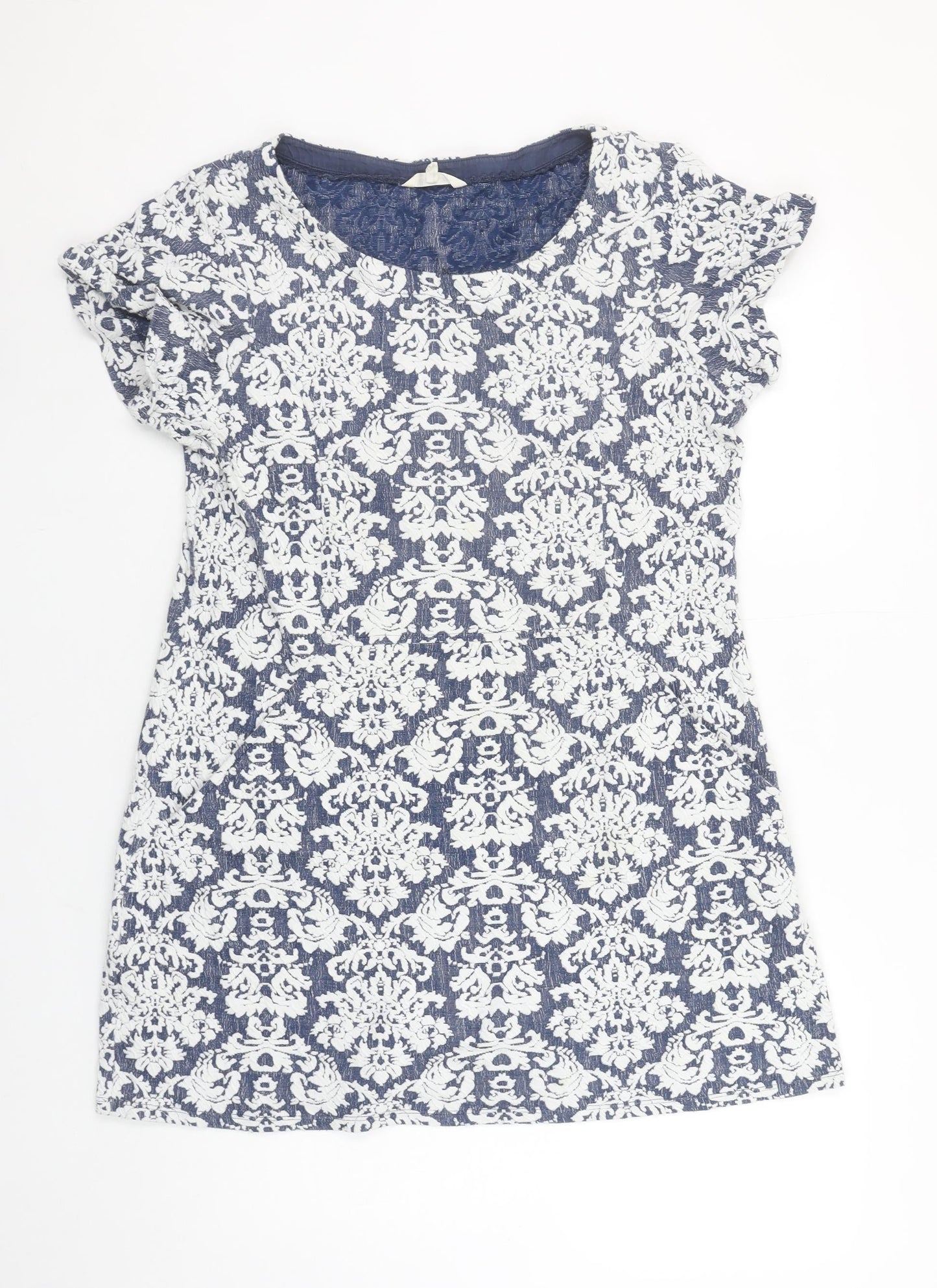 White Stuff Women’s Blue Jacquard Shift Dress Size 14
