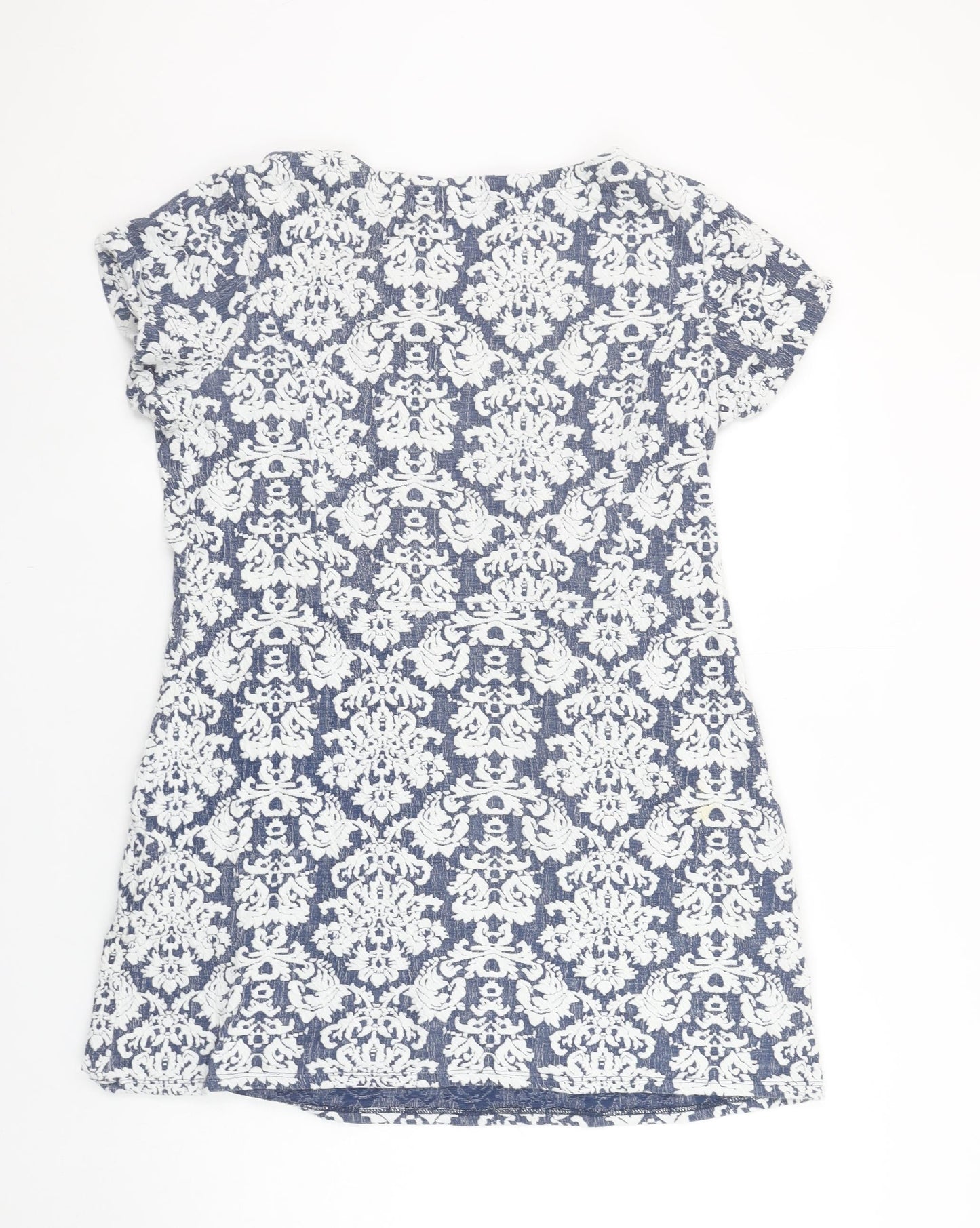 White Stuff Women’s Blue Jacquard Shift Dress Size 14