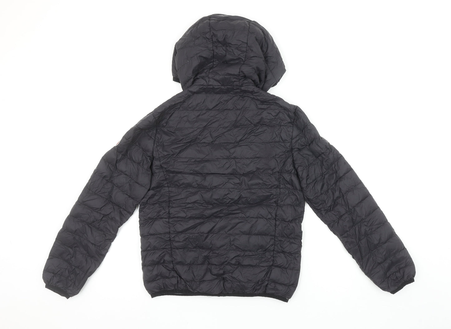Surfanic Boys Black Hooded Puffer Jacket 10 Years Down Filled Nylon