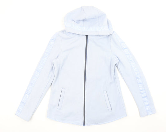 Street One Women Blue Full Zip Hoodie Size 10 Cotton Blend