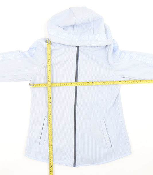 Street One Women Blue Full Zip Hoodie Size 10 Cotton Blend