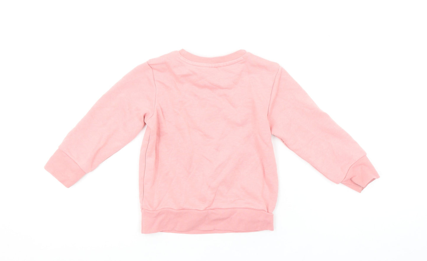 Adidas Girls Pink Sweatshirt 18-24 Months Crew Neck Logo Pullover