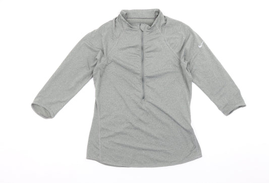 Nike Women's Grey Dri-FIT 1/4 Zip Training Top Size M