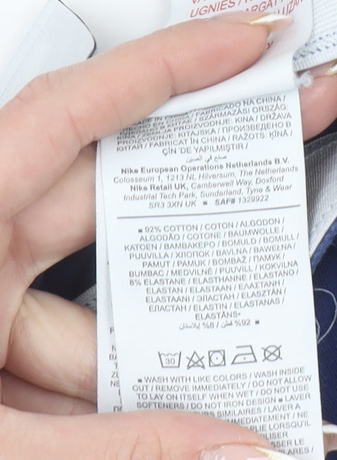 Nike Girls Blue Sports Ankle Leggings Size 7 Years Stretch Cotton