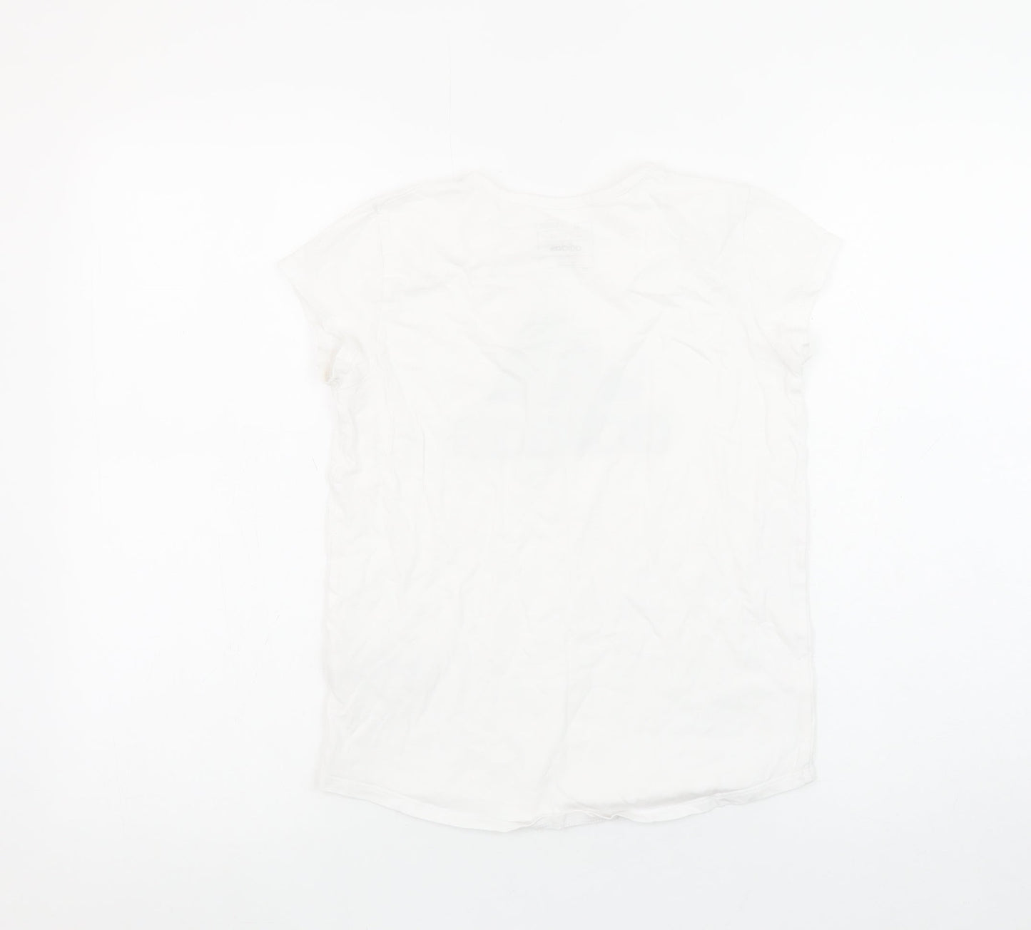 Adidas Girls White Graphic Logo Regular Fit Cotton T-Shirt - 12 Years