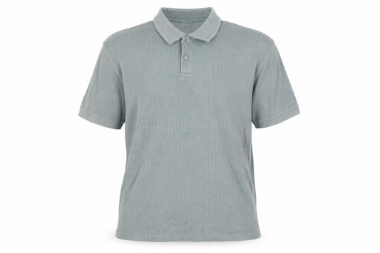 Zara Men’s Grey Cotton Short Sleeve Polo Shirt Size L Regular Fit