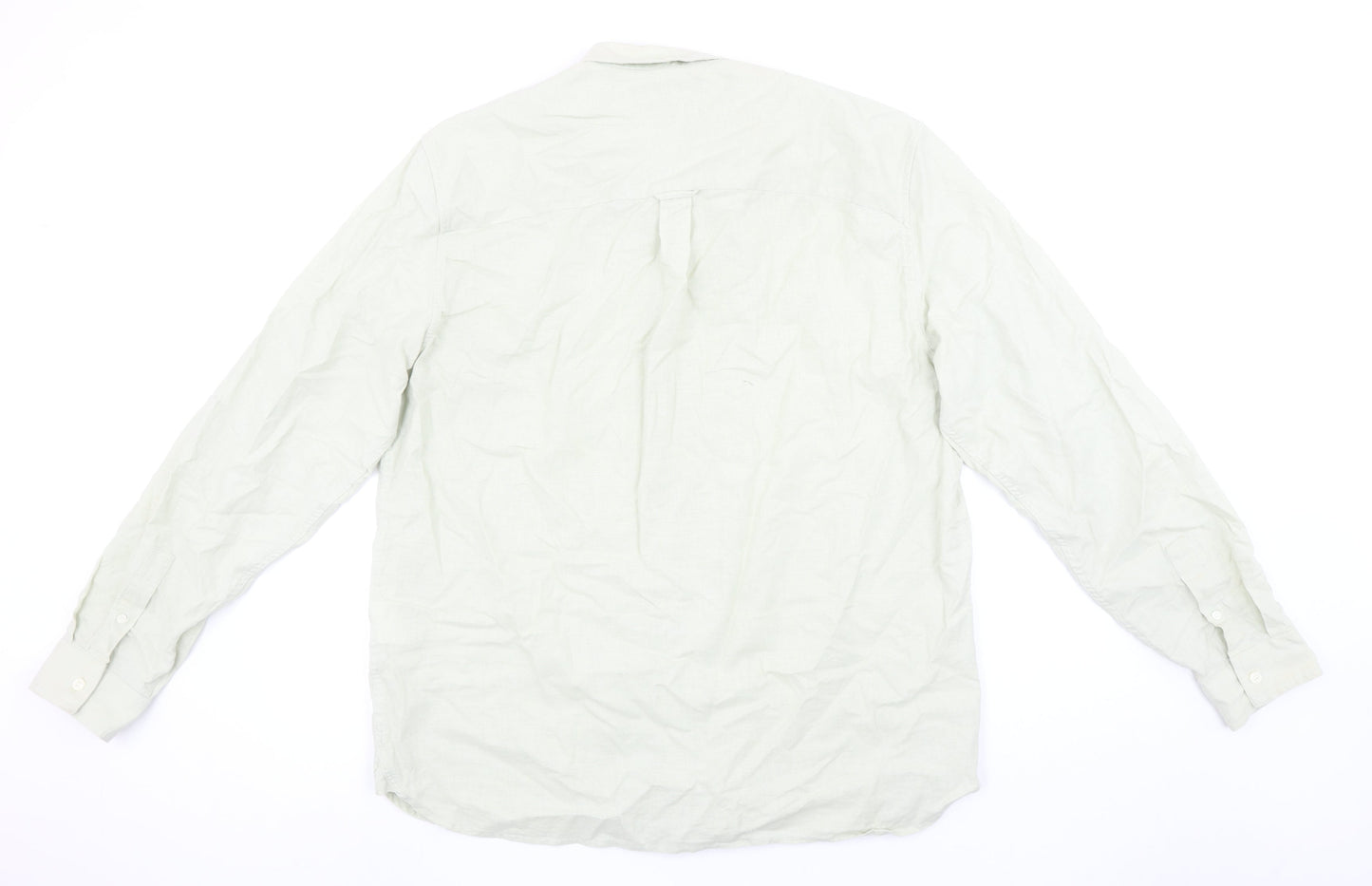 Lyle & Scott Men's Beige Linen Cotton Long Sleeve Button-Up Shirt XL