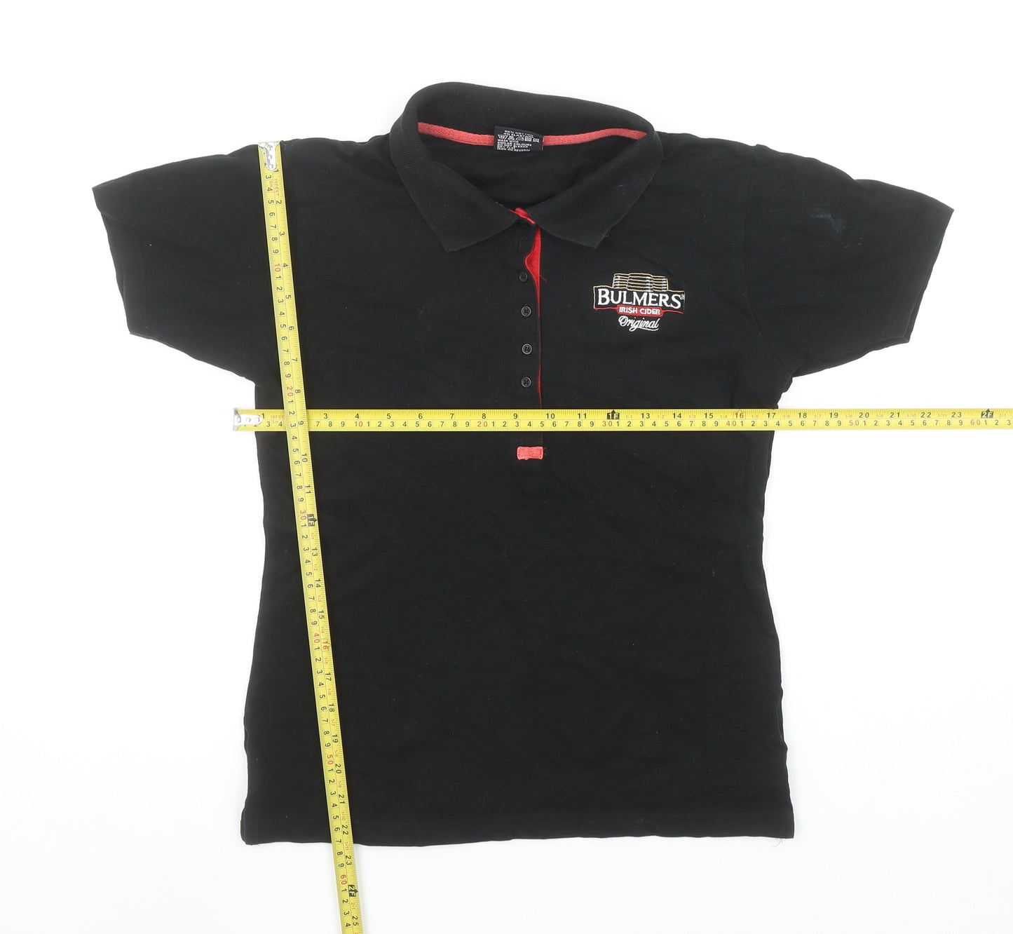 Bulmers Women's Black Polo Shirt Size M Short Sleeve Cotton Stretch