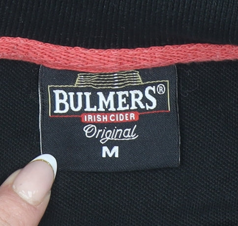 Bulmers Women's Black Polo Shirt Size M Short Sleeve Cotton Stretch