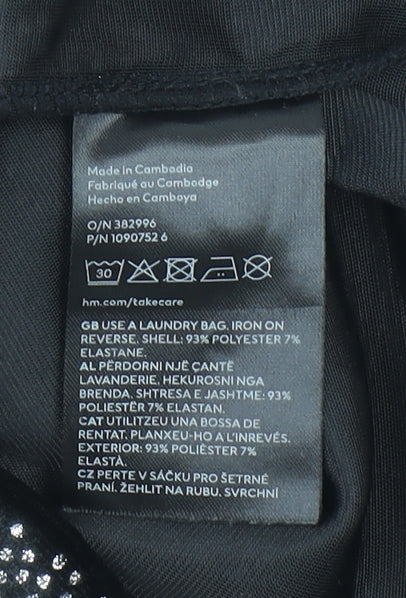 H&M Divided Women Black XS Sequin Velvet Bodycon Mini Dress