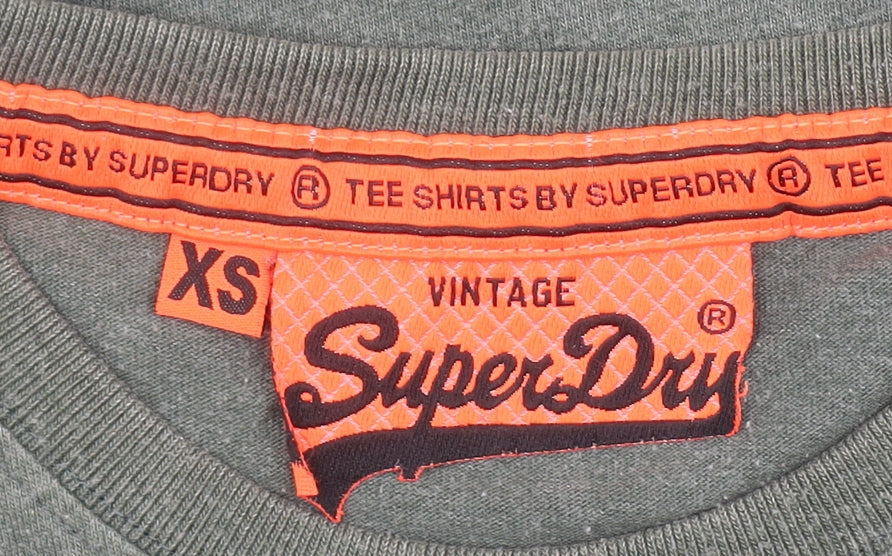 Superdry Men's Green XS Vintage Graphic Crew Neck Slim Fit T-Shirt