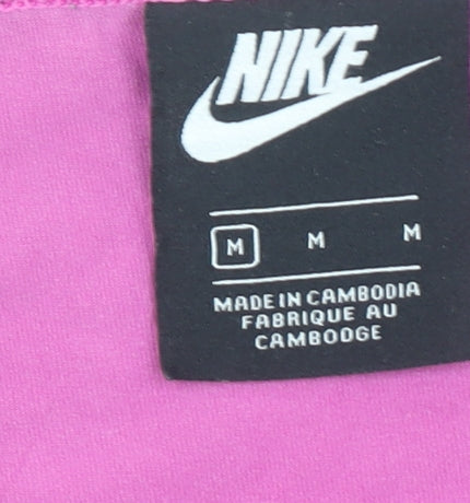 Nike Women Pink Cropped Tank Top M Sports Jersey Activewear