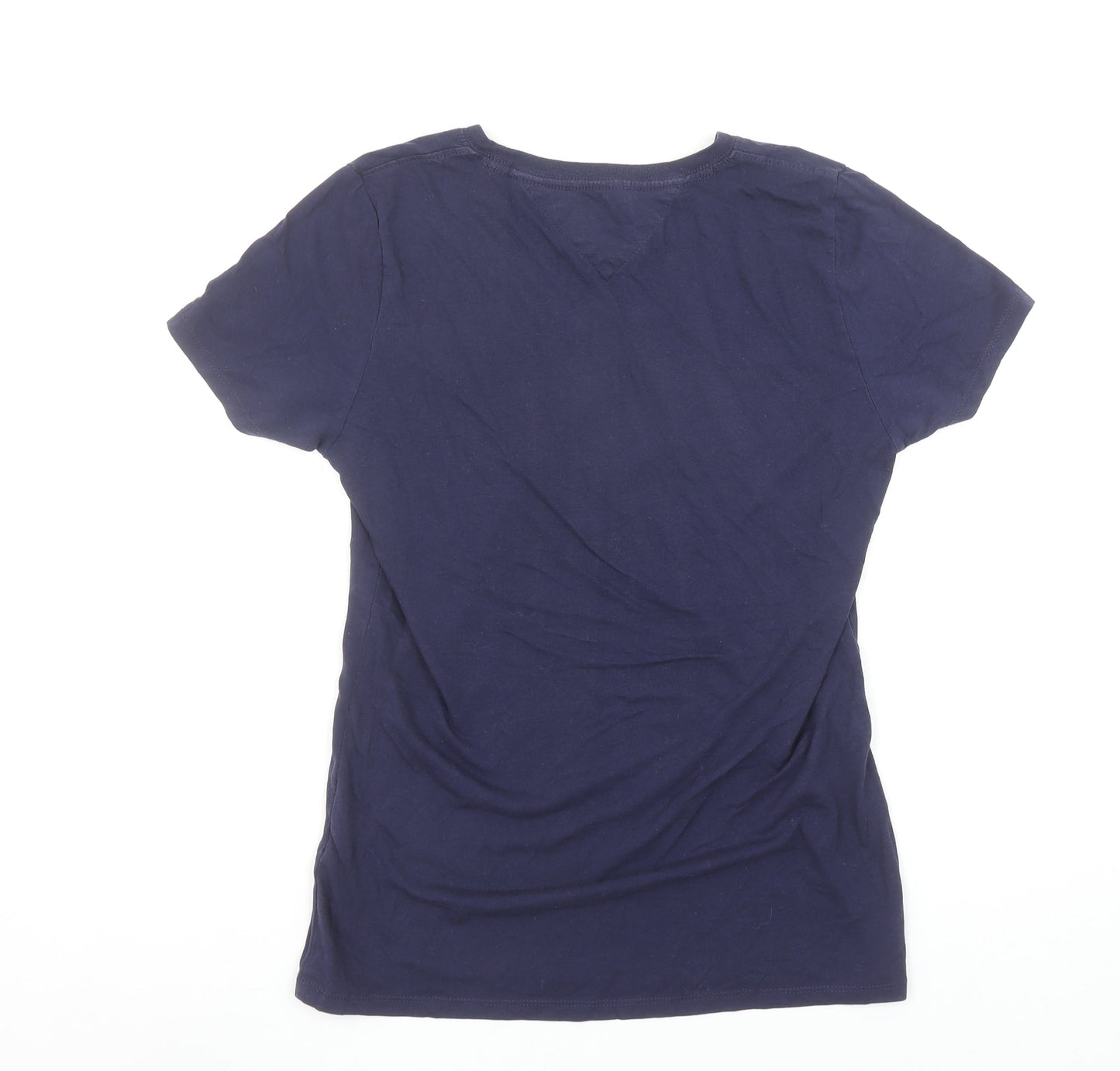 Tommy Jeans Womens Blue Cotton Logo T-Shirt Size S Casual Top