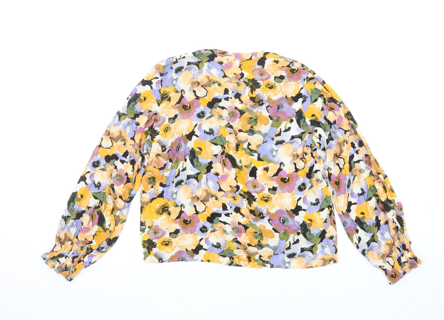 Vero Moda Women's Multicoloured Floral V-Neck Long Sleeve Tunic Blouse XS