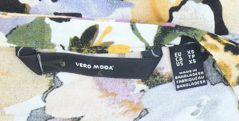 Vero Moda Women's Multicoloured Floral V-Neck Long Sleeve Tunic Blouse XS