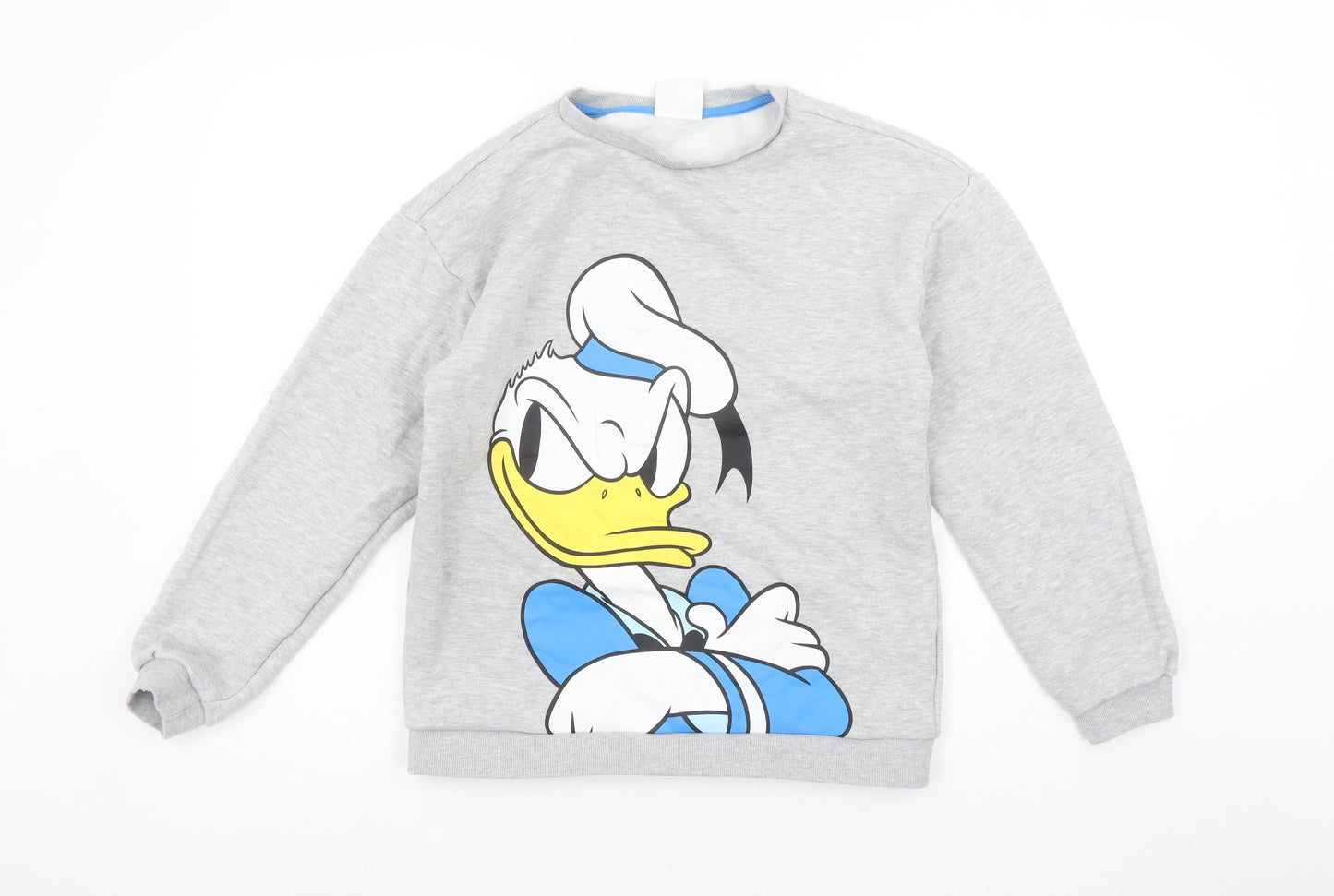 Disney Girls Grey Donald Duck Pullover Sweatshirt 12-13 Years