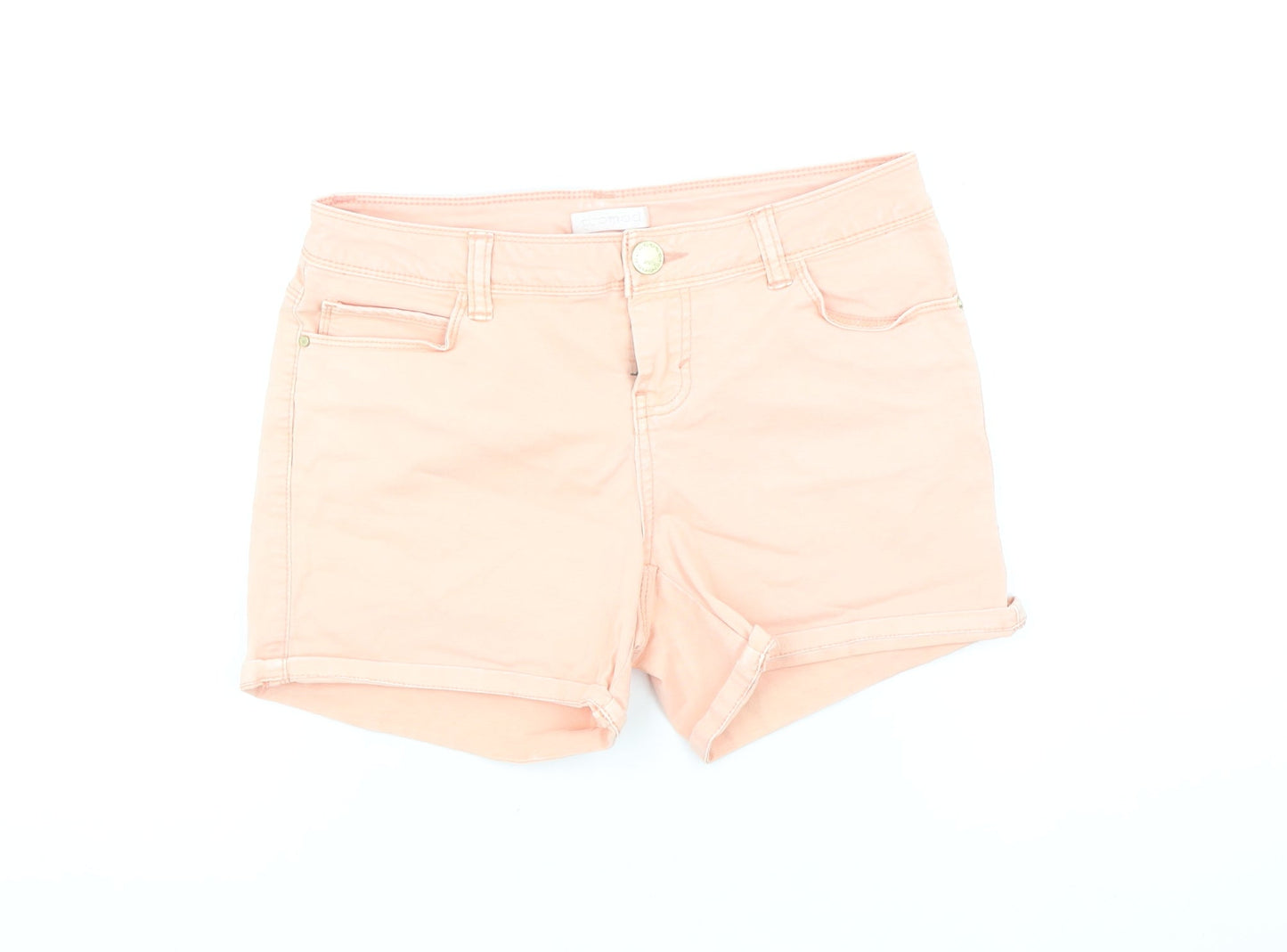 Promod Women’s Pink Chino Shorts Size 8 Summer Stretch Cotton
