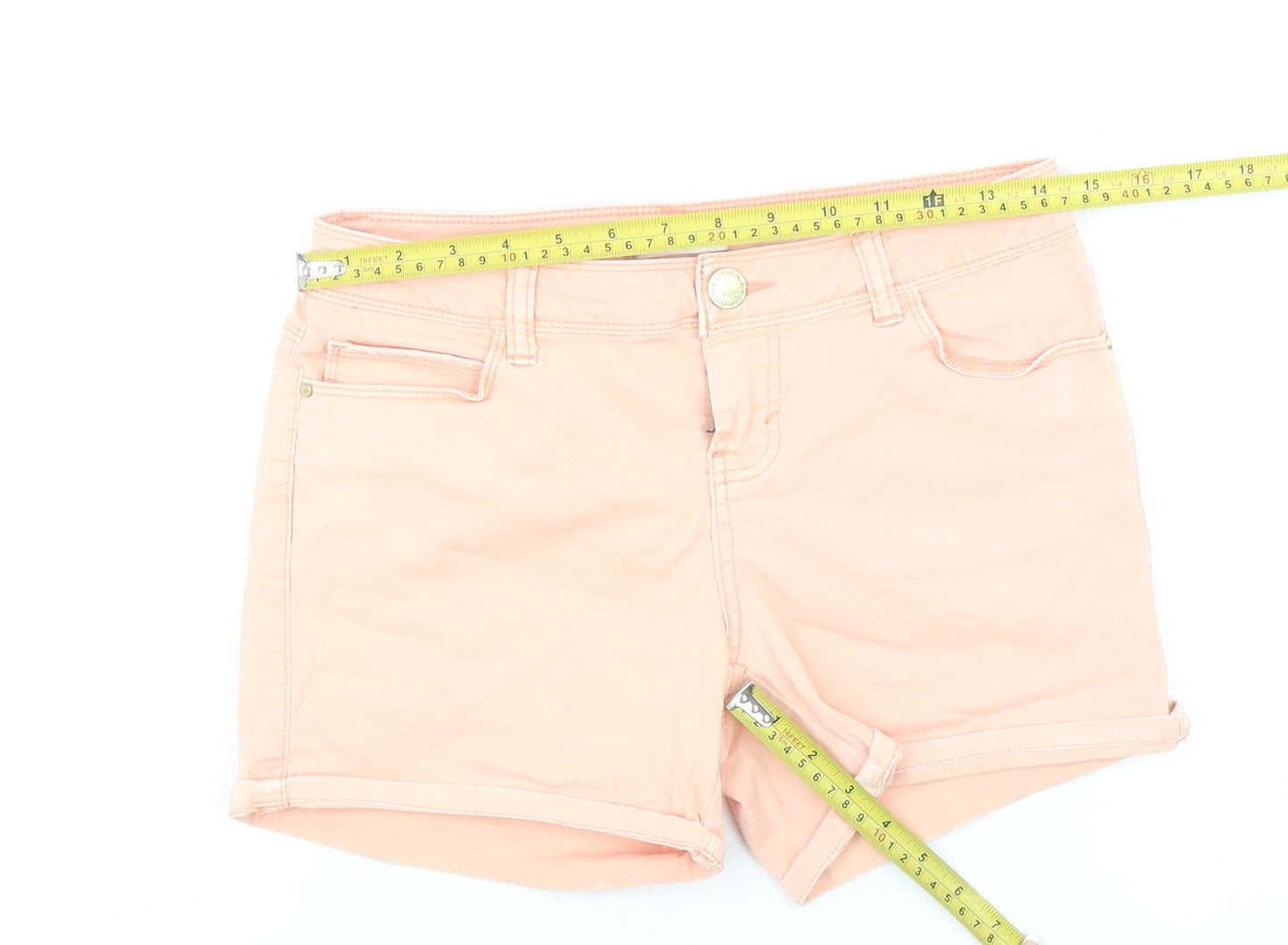 Promod Women’s Pink Chino Shorts Size 8 Summer Stretch Cotton