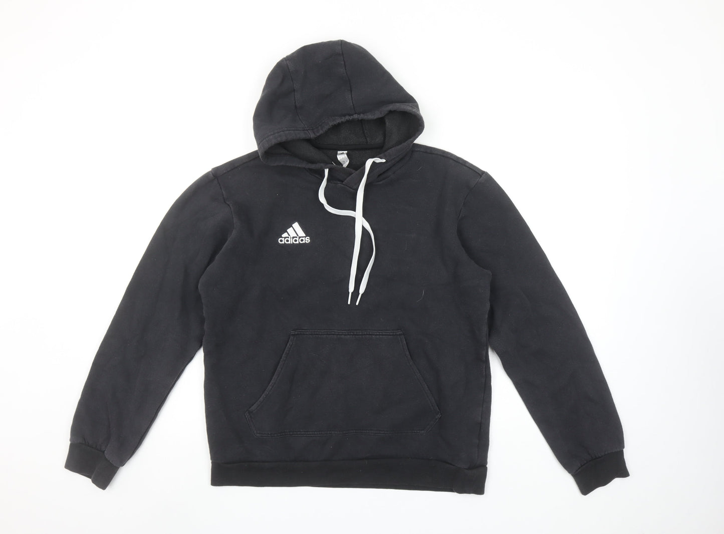Adidas Womens Black Small Pullover Hoodie Cotton Blend