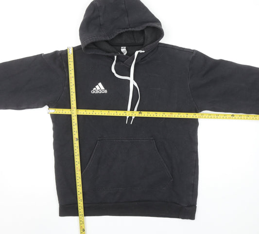 Adidas Womens Black Small Pullover Hoodie Cotton Blend