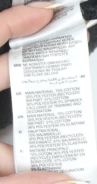 Adidas Womens Black Small Pullover Hoodie Cotton Blend