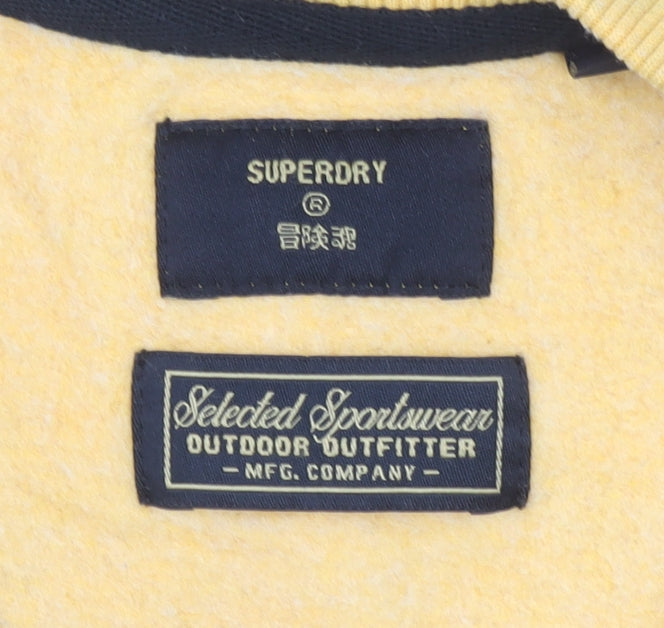 Superdry Women's Yellow Graphic Print Cotton Blend Sweatshirt UK10