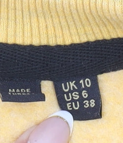 Superdry Women's Yellow Graphic Print Cotton Blend Sweatshirt UK10