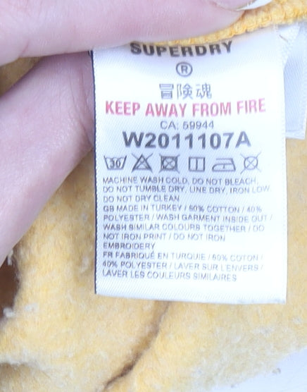 Superdry Women's Yellow Graphic Print Cotton Blend Sweatshirt UK10