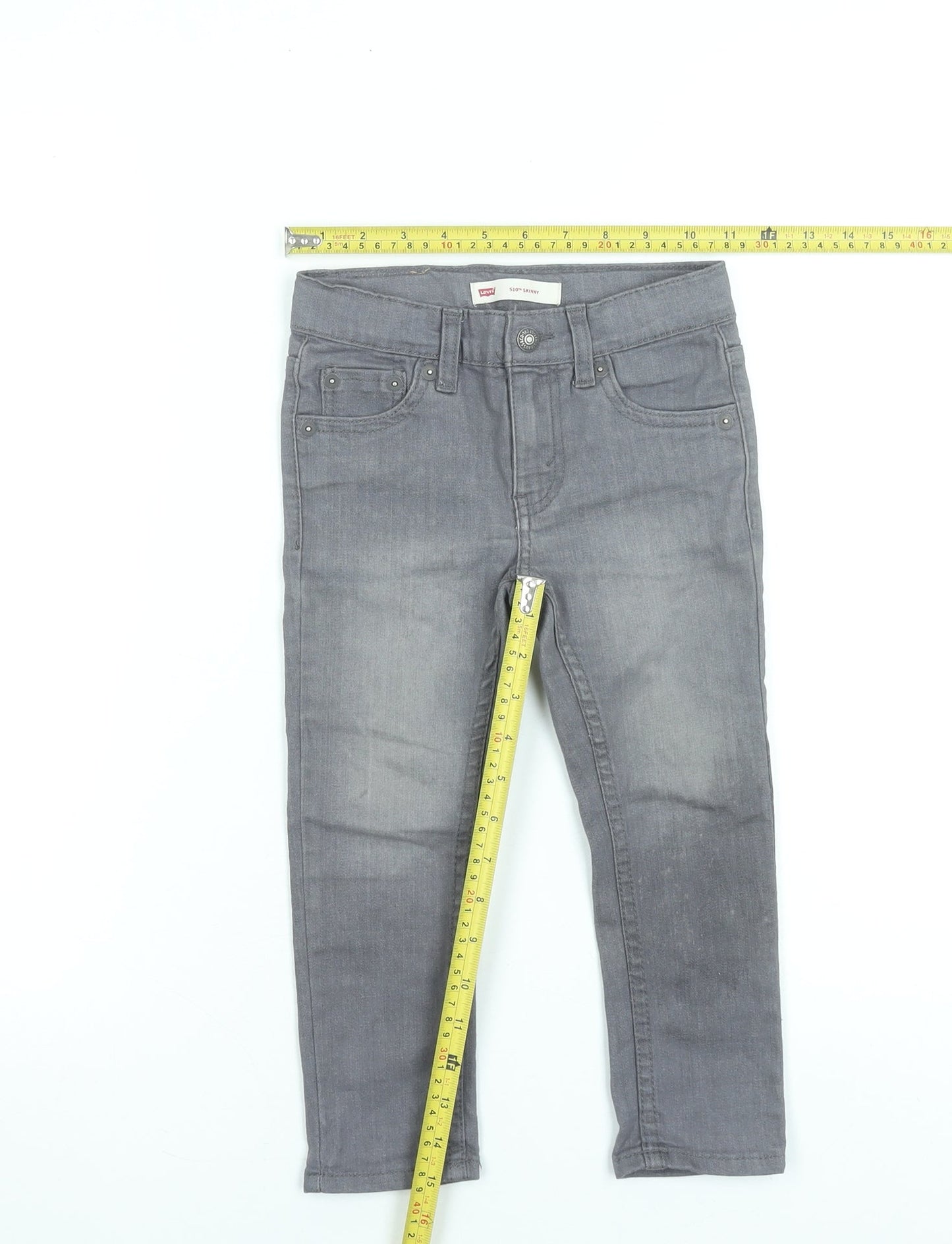 Levi's Girls Grey 510 Skinny Jeans 3 Years Cotton Blend Denim