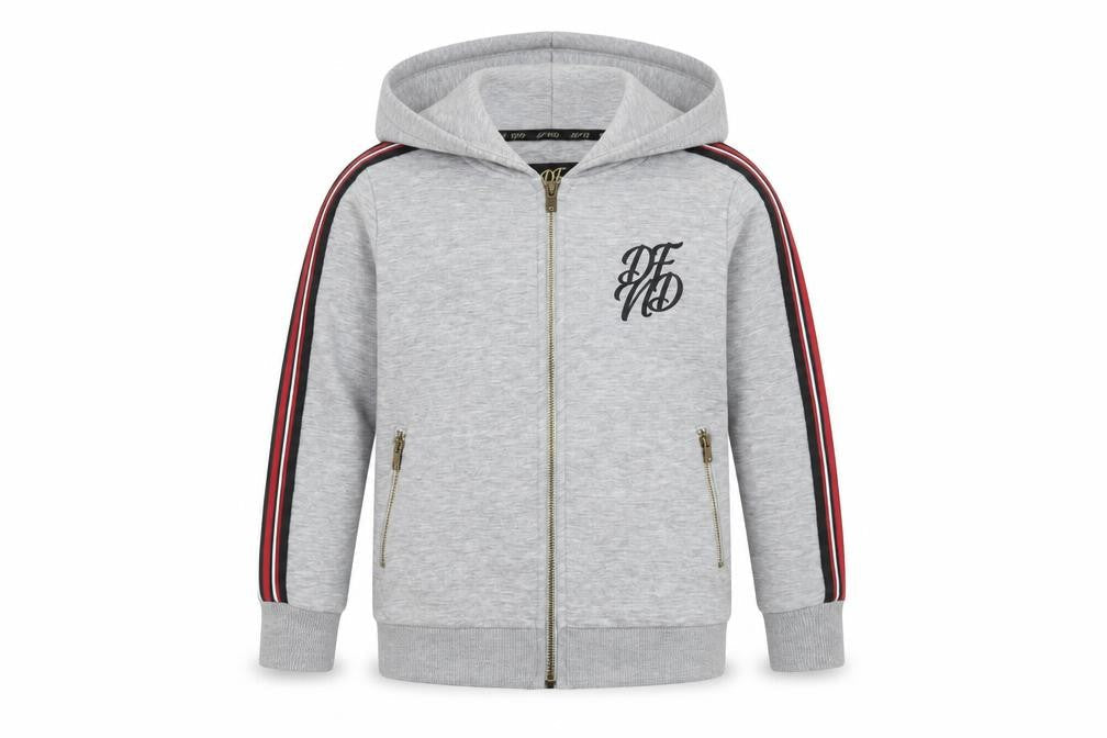 DFND Boys Grey Full Zip Hoodie Gold Logo 9-10 Years