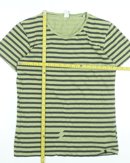 Mens UK Size L JACK & JONES Green  Cotton T-Shirt
