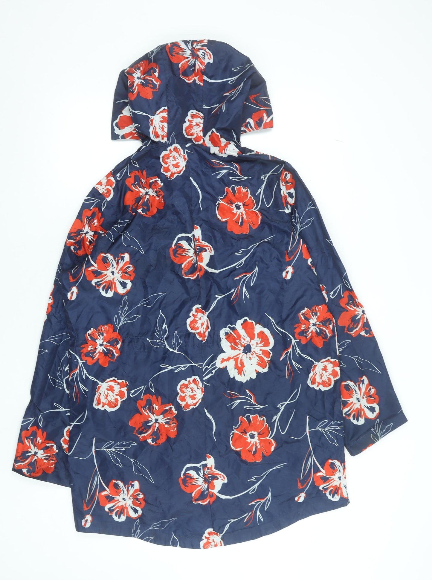 Savida for Dunnes Stores Womens Blue Floral Hooded Rain Jacket M