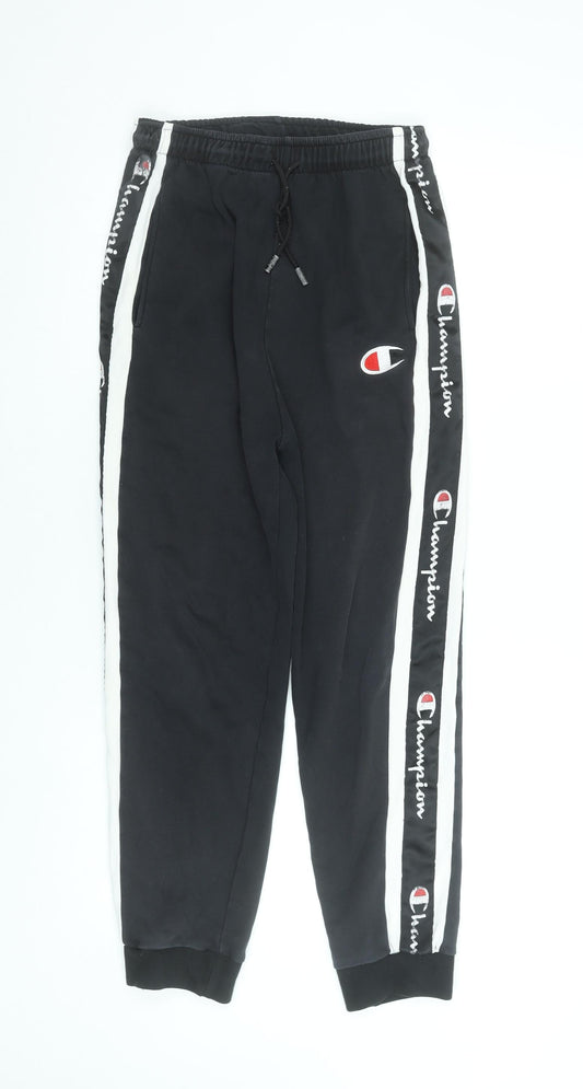 Champion Men's Black XL Jogger Trousers with Logo Side Panels